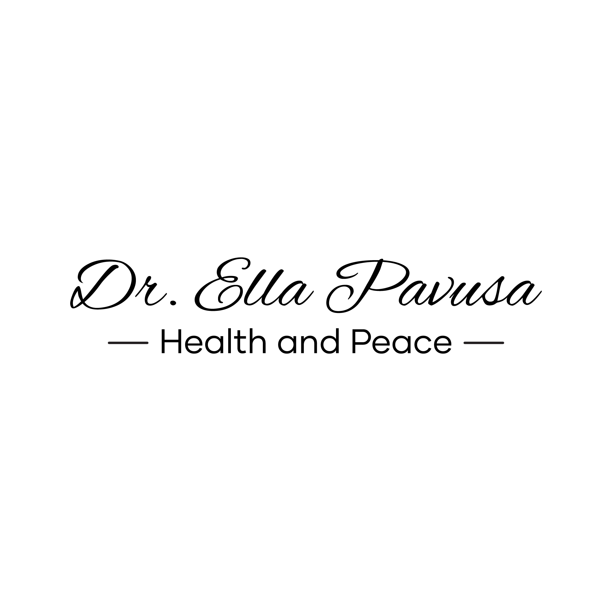 Wordmark Logo Color FNL Dr. Ella Pavusa Health & Peace